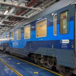 This section of the train will be heading to Catania once offloaded in Messina.