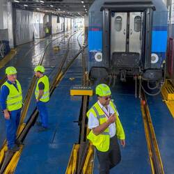Still shot as the train is being loaded on the ferry ... video to follow.