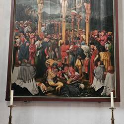 Kreuzigung Christi des flämischen Malers Hans Memling bzw. seiner Schule (um 1520)