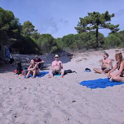 Pause am schönen Strand.