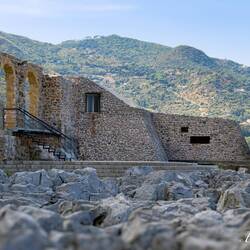 Access from the beach to the Path on the Rocks — Cefalù, Sicily.