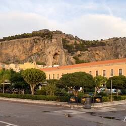 The Rocca overlooks the lungomare — Cefalù, Sicily.