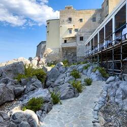 Parts are manmade ... Path on the Rocks — Cefalù, Sicily.