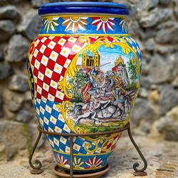 Ceramic urn near the Postierla — Cefalù, Sicily.