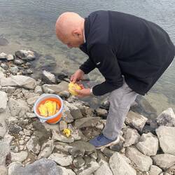 In der Donau erst mal den groben Schmutz entfernt