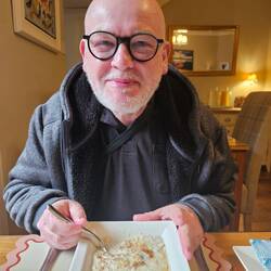 Ian's breakfast - porridge with cream & whiskey
