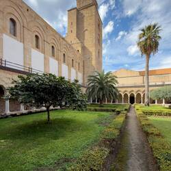One of the towers from the canonical cloister — Duomo di Cefalù.