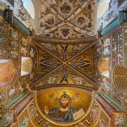 The presbytery ceiling — Duomo di Cefalù.