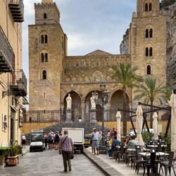 Heading up to the duomo — Cefalù. Italy.