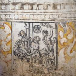 Frescoed chamber in the north tower — Duomo di Cefalù.