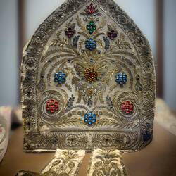 Mitre of the Bishop Visconti Maria Porto (before 1839) ... Sacristy — Duomo di Cefalù.