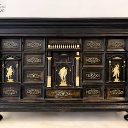 17th century ebony and rosewood cupboard with ivory inlay ... Museo Mandralisca — Cefalù, Sicily.