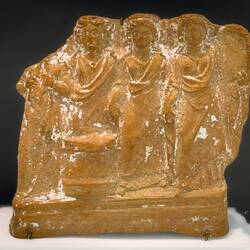 Votive tablet with four female figures behind a small altar ... Museo Mandralisca — Cefalù, Sicily.