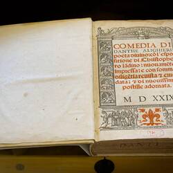 An edition of Dante's "Divine Comedy" (commented by Cristoforo Landino) ... Museo Mandralisca.