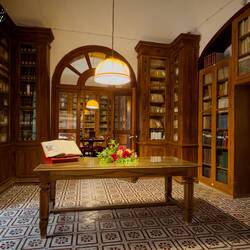 The library's historical core is the 3,700 or so books and texts donated by the Baron.