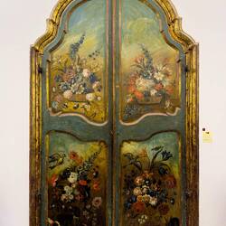 18th century painted door from the palazzo's chapel ... Museo Mandralisca — Cefalù, Sicily.