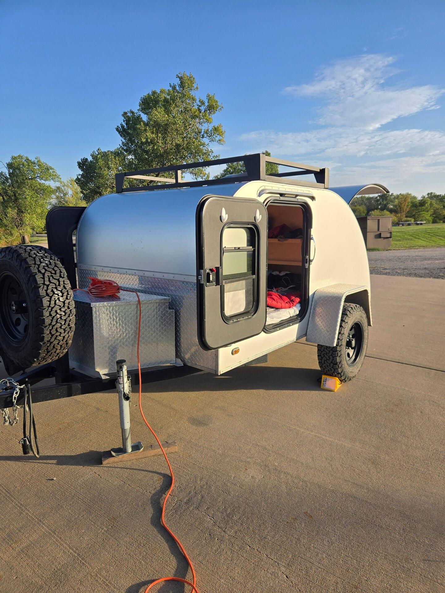 Camped on a concrete pad.
