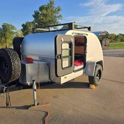 Camped on a concrete pad.