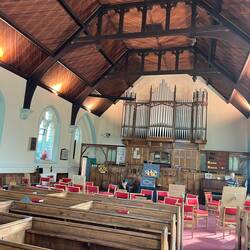 Inside the sanctuary were several pieces set up for meditation.