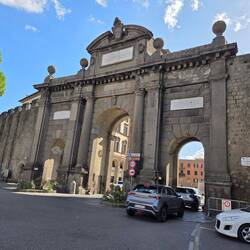 Entering the historical centre of Viterbo