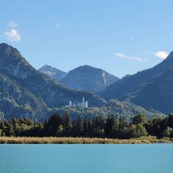 Fernblick auf Schloss Neuschwanstein