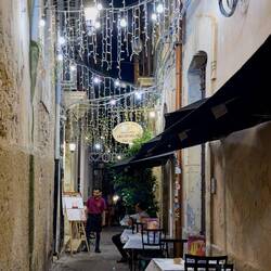An alley branching off Via Cavour in Ortigia — Siracusa, Sicily.