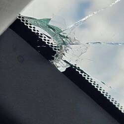 A new chunk out of our windshield today!