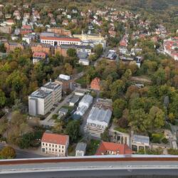 Blick Richtung Norden, Planetarium und Friedenskirche