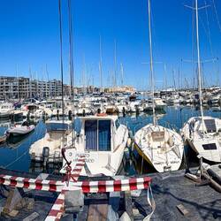 Marina view from Mui's walk on the mainland side of Siracusa.