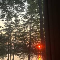 Sunrise at Lesley and Stu's Lake house