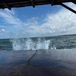 It was windy and waves were high
