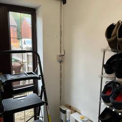 Wiring needs to go into a new track on the outside of the wall.