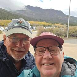In front of the Visitor's Center. Leaves turning in the background