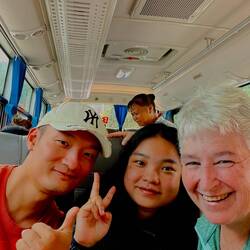 Athena and Kevin, on the bus