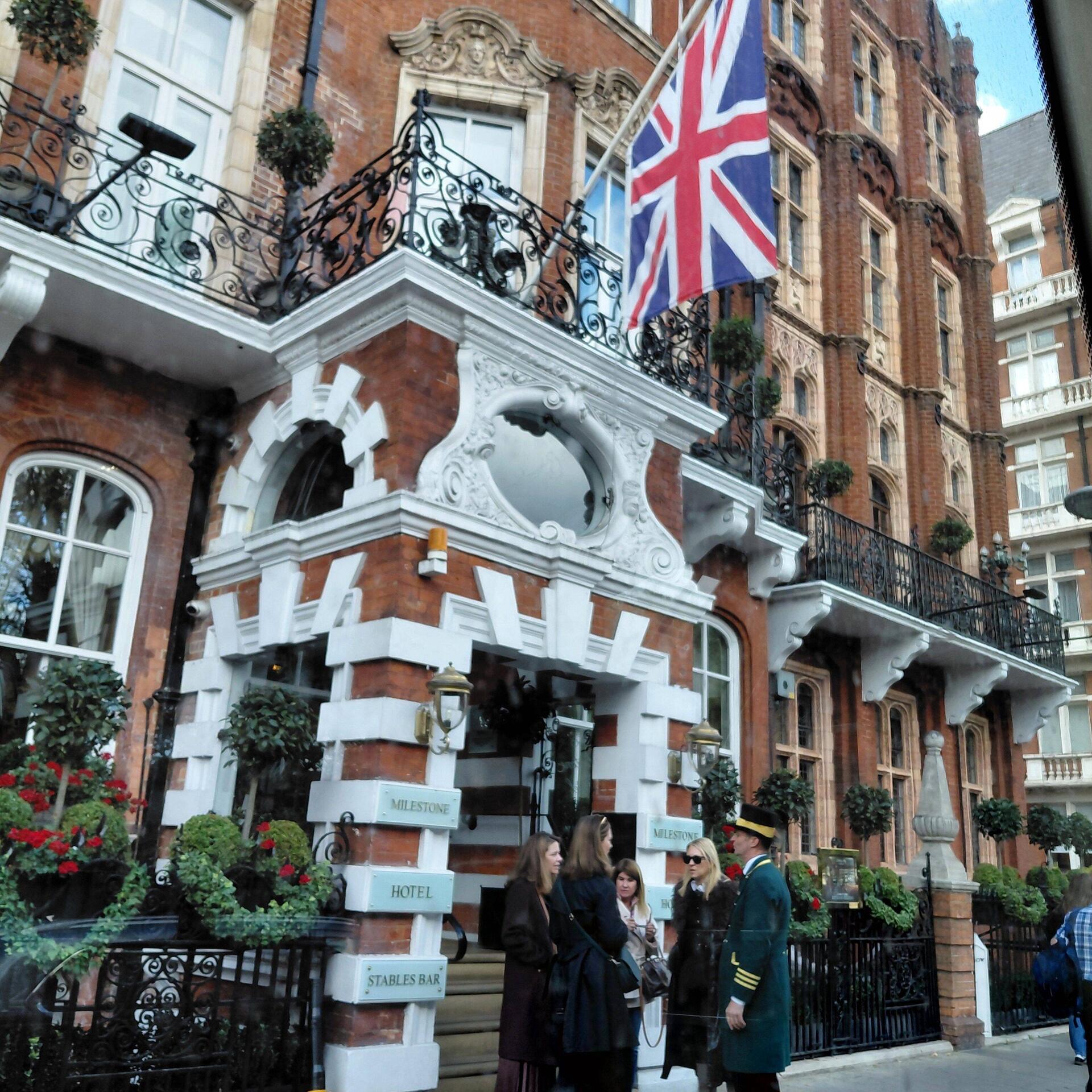 The Milestone Hotel. So pleased to see the tradition of the uniformed doorman is still retained