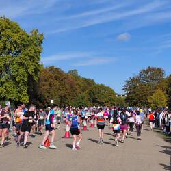 Just a few of the 17,000 runners in the London half marathon