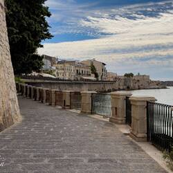 Along the waterfront promenade — Ortigia Island.