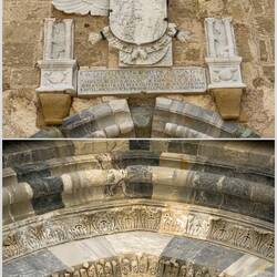 Detail of the decorative elements of the main portal @ Castello Maniace — Ortigia Island, Siracusa.