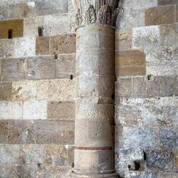 Column with decorative capital in the Salone ... Castello Maniace — Ortigia Island, Siracusa.