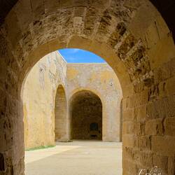 Lower level of the gunners' vignazza @ Castello Maniace.