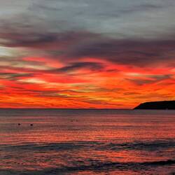 Sonnenuntergang gestern Abend am Strand von Borsh