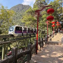 Outside Reed Flute Cave - a little transport train