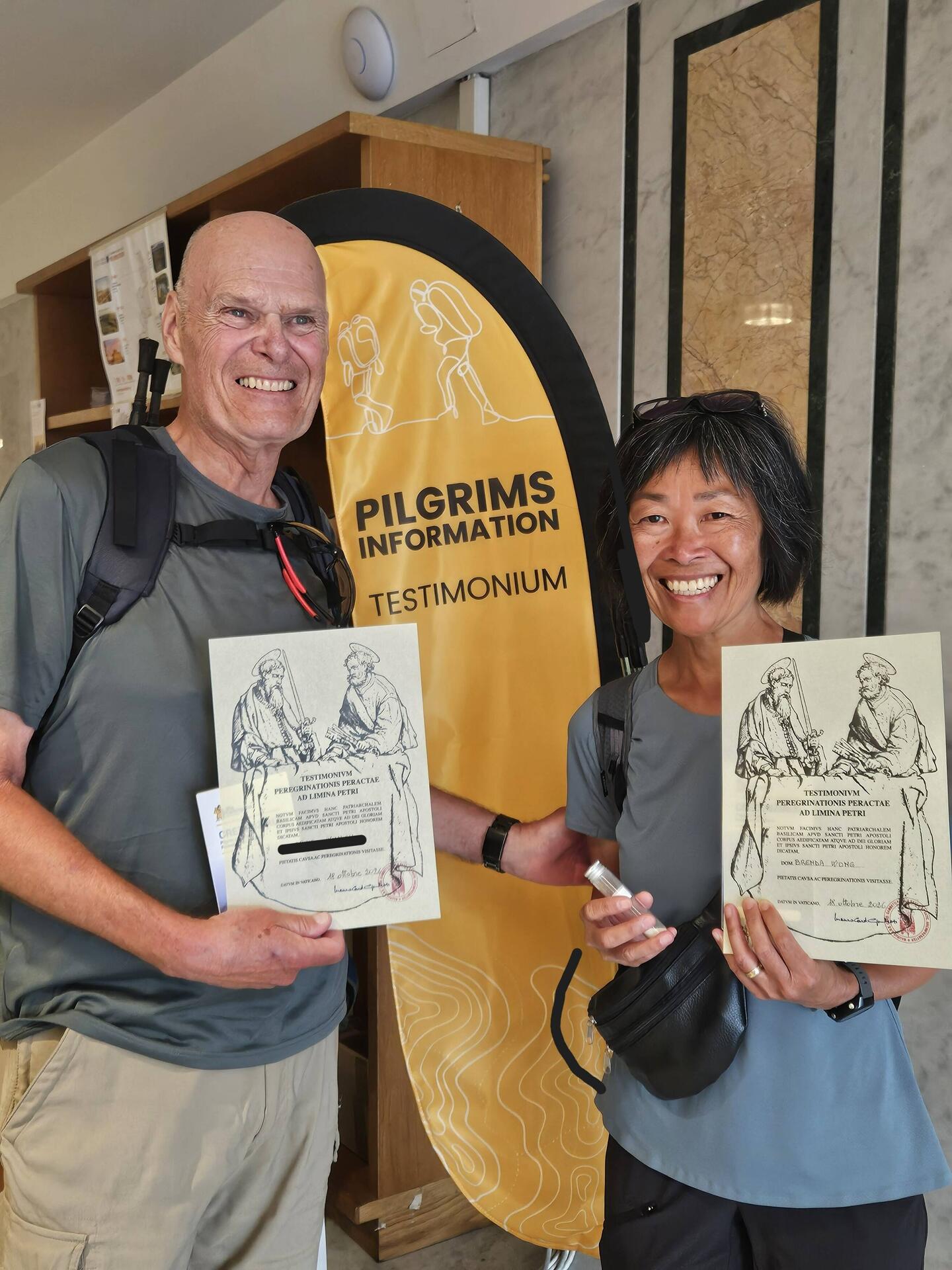 Receiving our completion certificates