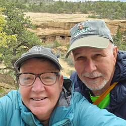 Phil and I with Spruce Tree House below.