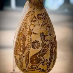 Vase with two lions and a rabbit ... from Tomb 414 ... 625-600 BCE.