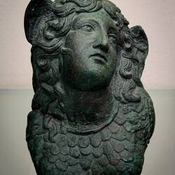 Bronze bust of Medusa.
