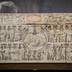 Marble Sarcophagus of Adelphia (circa 340 AD); depicting scenes from the Bible.