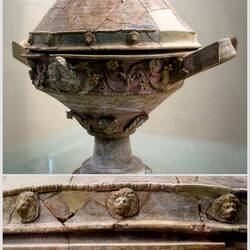Basin with applied relief decorations ... 2nd century BCE.
