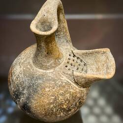 Jug w/strainer-spout; Tomb 9; - Montagna Alta-Di Bernardo Late; Bronze Age ... 13th-11th century BCE