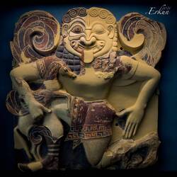 Gorgon with Pegasus, the winged horse, in her right hand ... end of 7th century BCE.